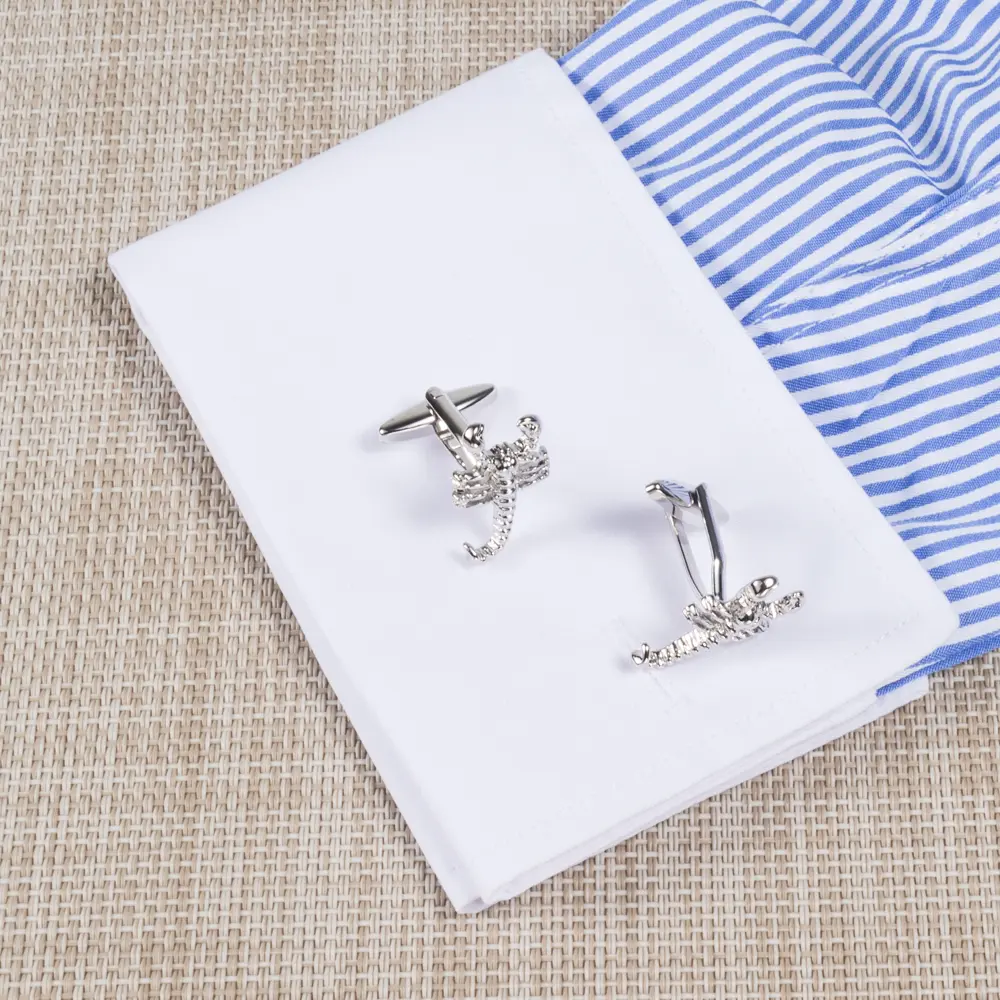 ODM Factory Mens High Quality Silver Plated Zodiac Sign Design Animal Scorpion Cufflinks CL0023 Suppliers, Factory
