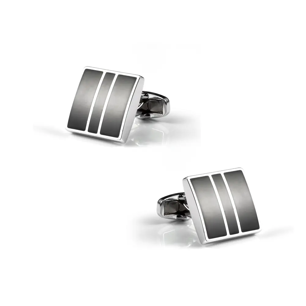 OEM Simple Design Soft Enamel Black Square Alloy Cufflink for Men Shirt Wholesale Low Price CCW0085 Factory, Company