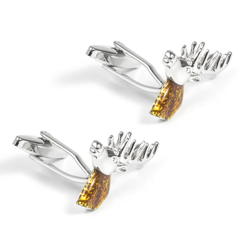 Custom Novelty Animal Lucky Deer Head Cufflinks for Men Wholesale Low Price CC0017 Supplier, Exporters
