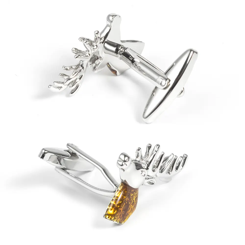 Custom Novelty Animal Lucky Deer Head Cufflinks for Men Wholesale Low Price CC0017 Supplier, Exporters