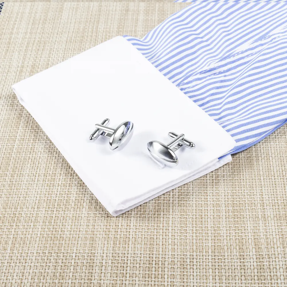ODM JINJIE Low Price Sliver Simple Design Round Smooth Mens Cufflinks For Shirt Wholesale CL-C020 Factory, Company