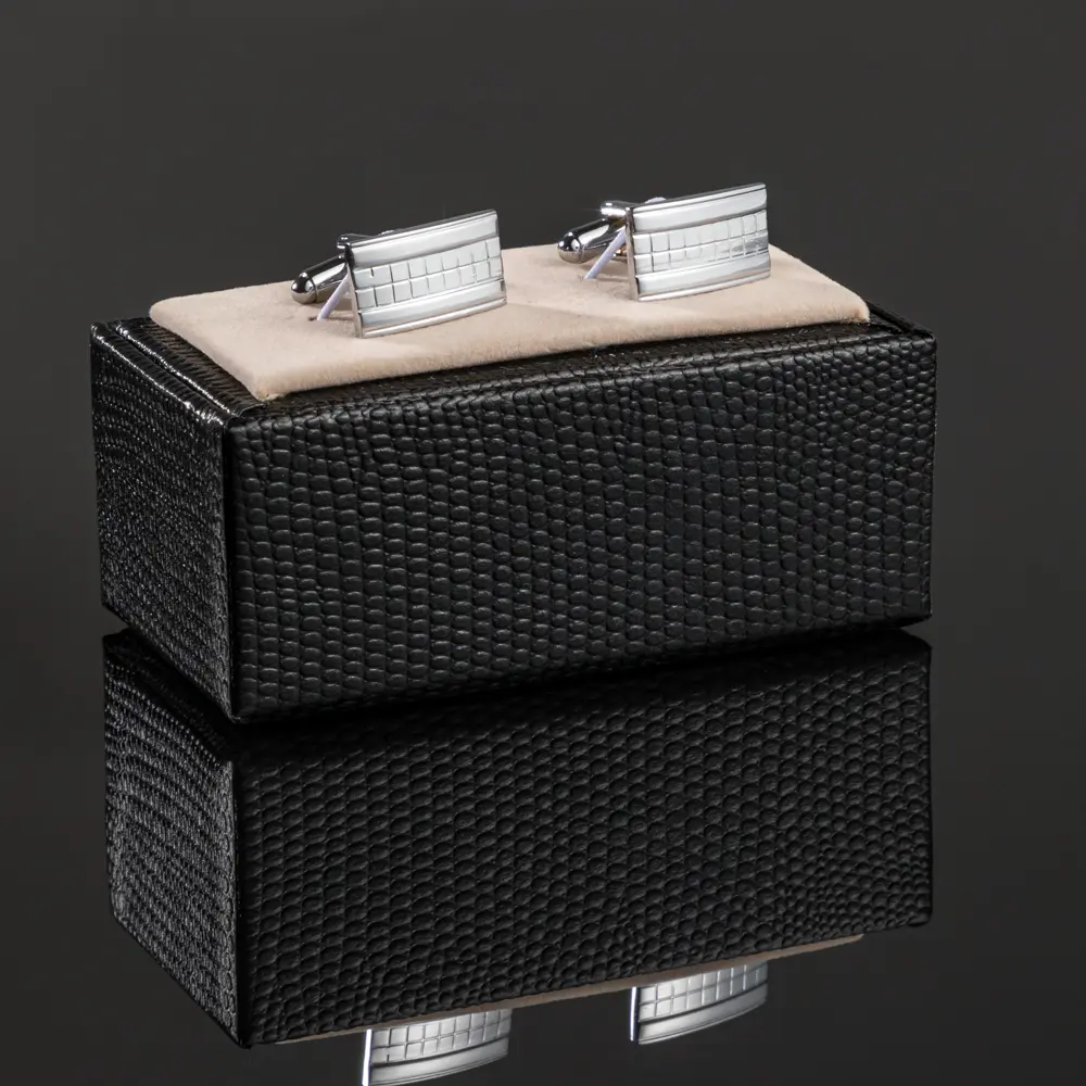 OEM JINJIE Vintage Silver French Square Button Shirts Business Metal Men CuffLinks Jewelry Gifts CL-C040 Factories, Exporters
