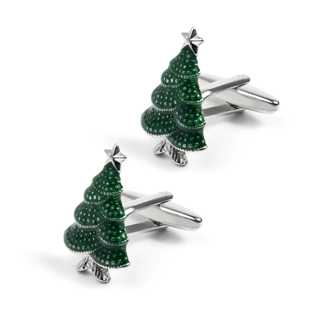 Custom Christmas Tree Cufflinks High Quality Fashion Delicate Design Shirt Cuff Links for Men CC0195 Manufacturers, Exporters