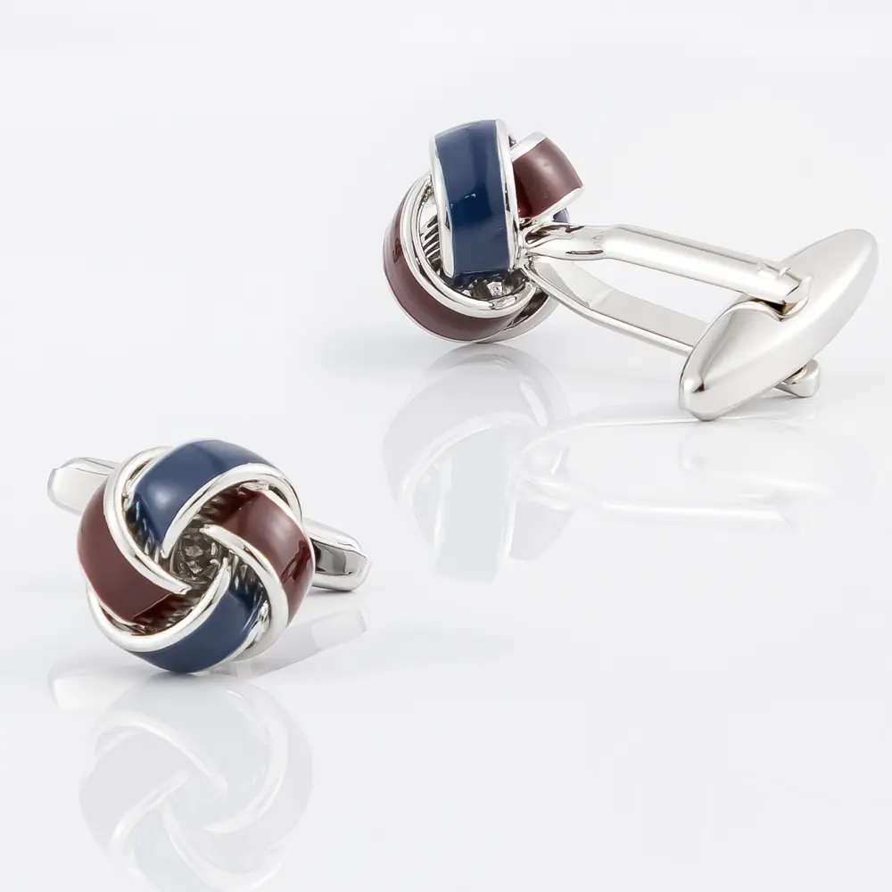 OEM JINJIE New Design Suit Accessories Fashion Red Black Twist Knot Men Cufflinks Wholesale CC8488 Manufacturer, Supplier