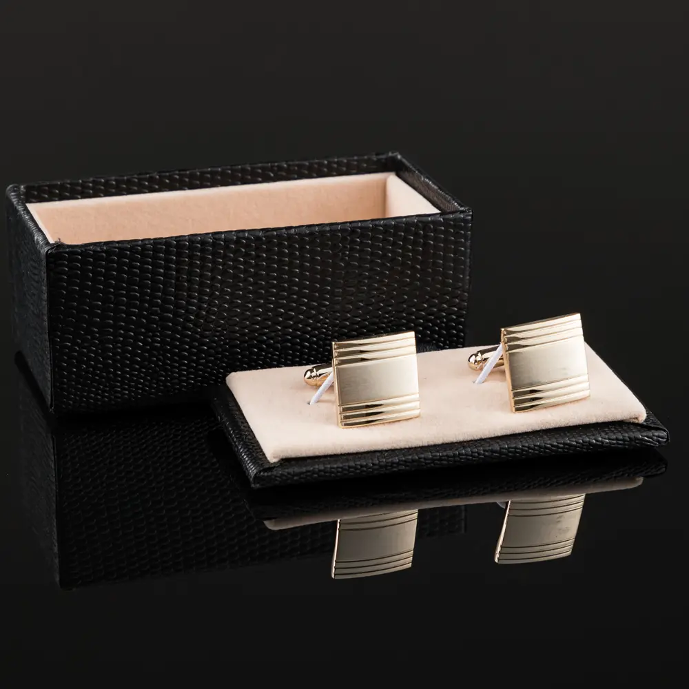 Wholesale Golden PCufflinks Simple Trendy Men's Suit Shirt Wedding Cuff Link Gifts CL0154-2G
