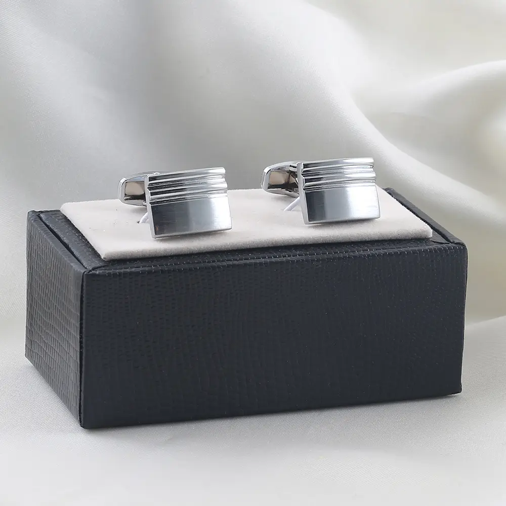 OEM JINJIE New Design High-grade Jewelry Silver Brushed Square Cufflinks For Men Wholesale CLW0078 Manufacturer, Exporters