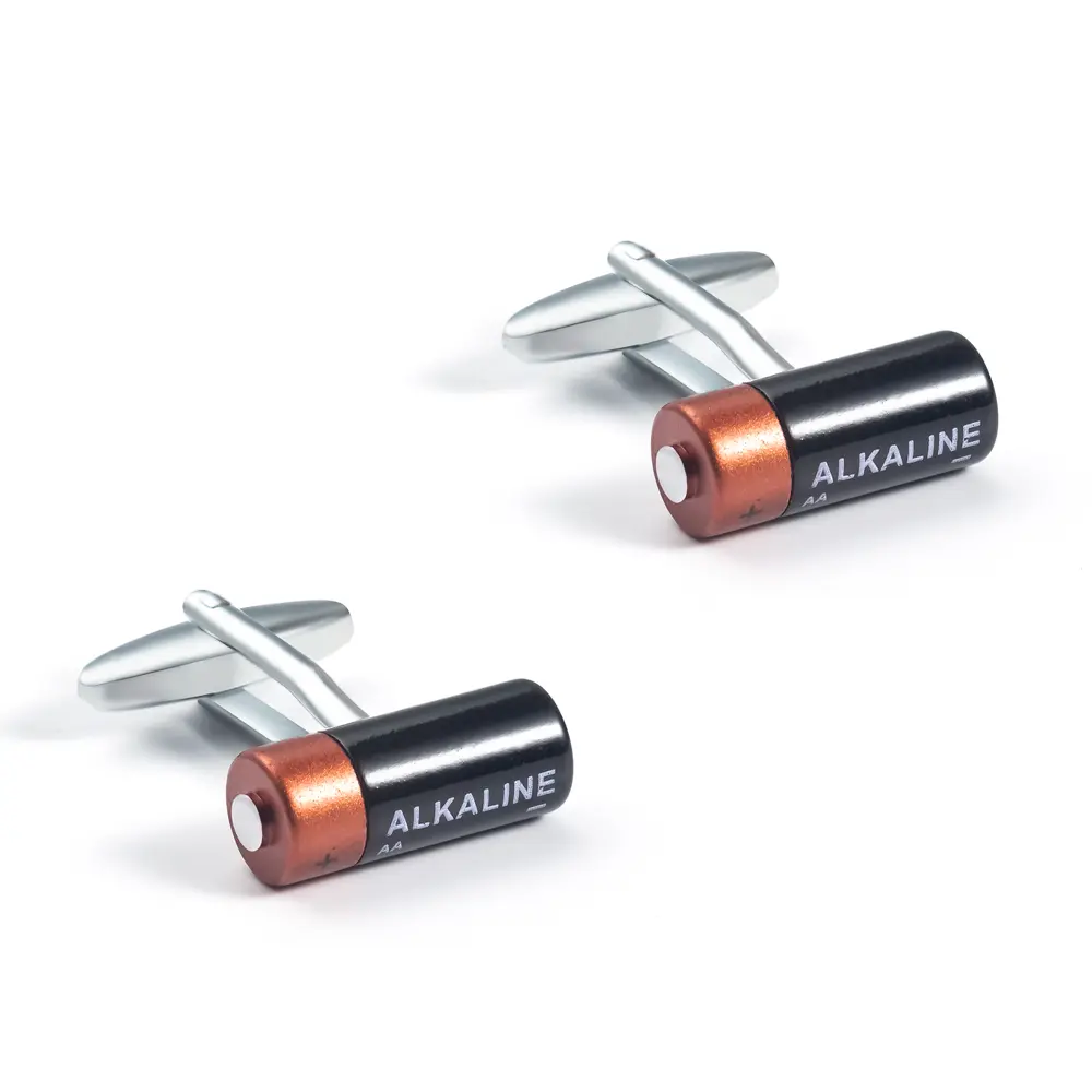 Custom Factory Wholesale Novelty Style Battery Model Design Cufflinks for Men's Shirt Jewelry CC0323 Supplier, Exporter