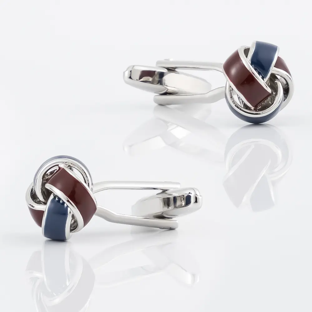 OEM JINJIE New Design Suit Accessories Fashion Red Black Twist Knot Men Cufflinks Wholesale CC8488 Manufacturer, Supplier