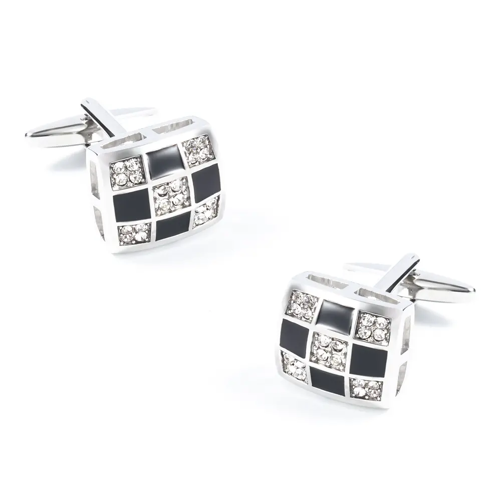 Wholesale Low Price Luxury Brass Material Men's Crystal Stone Shirt Cufflinks For Wedding CS0046