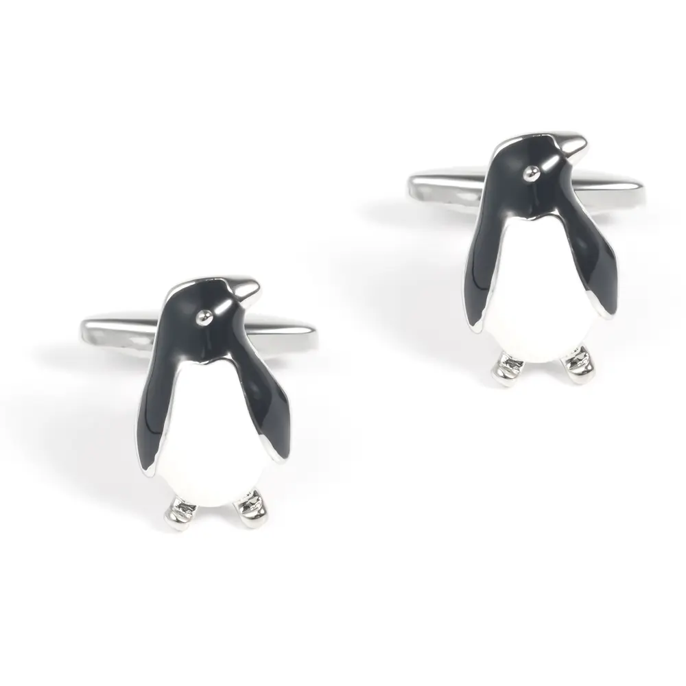 Wholesale Men Custom Fashion Novelty Black & White Penguin Cufflinks Bulk Order CC0029 Company, Companies