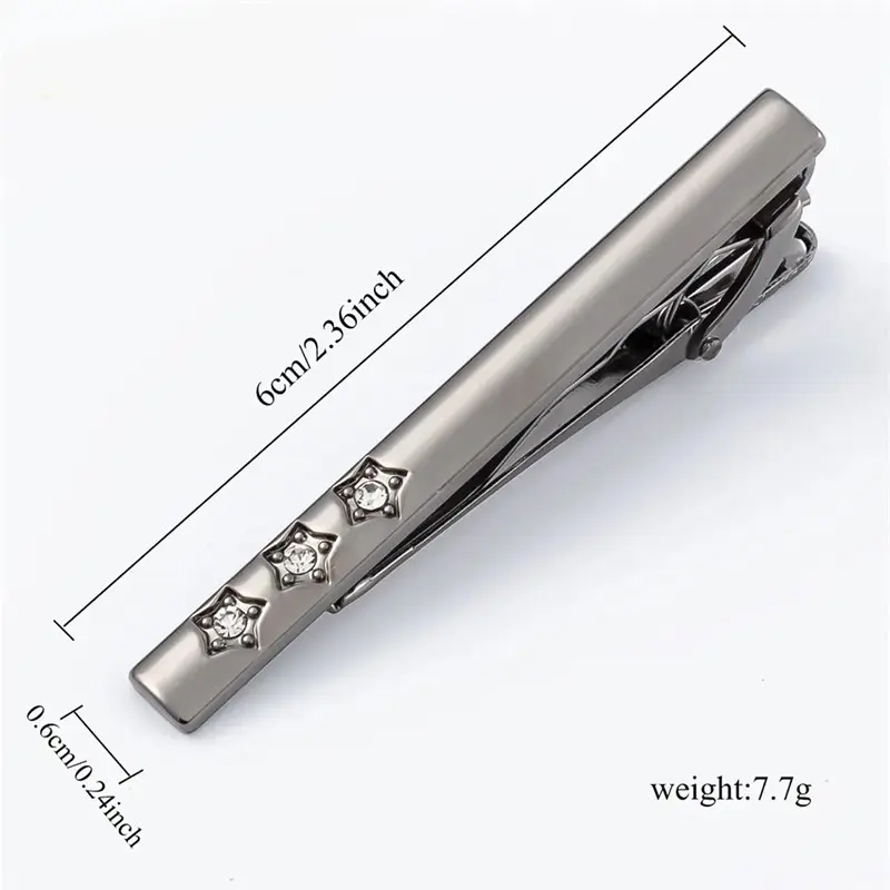 OEM Star Curved Rose Gold Plated Tie bar and Cufflink set with Crystal Men Business Gifts Supplier, Company