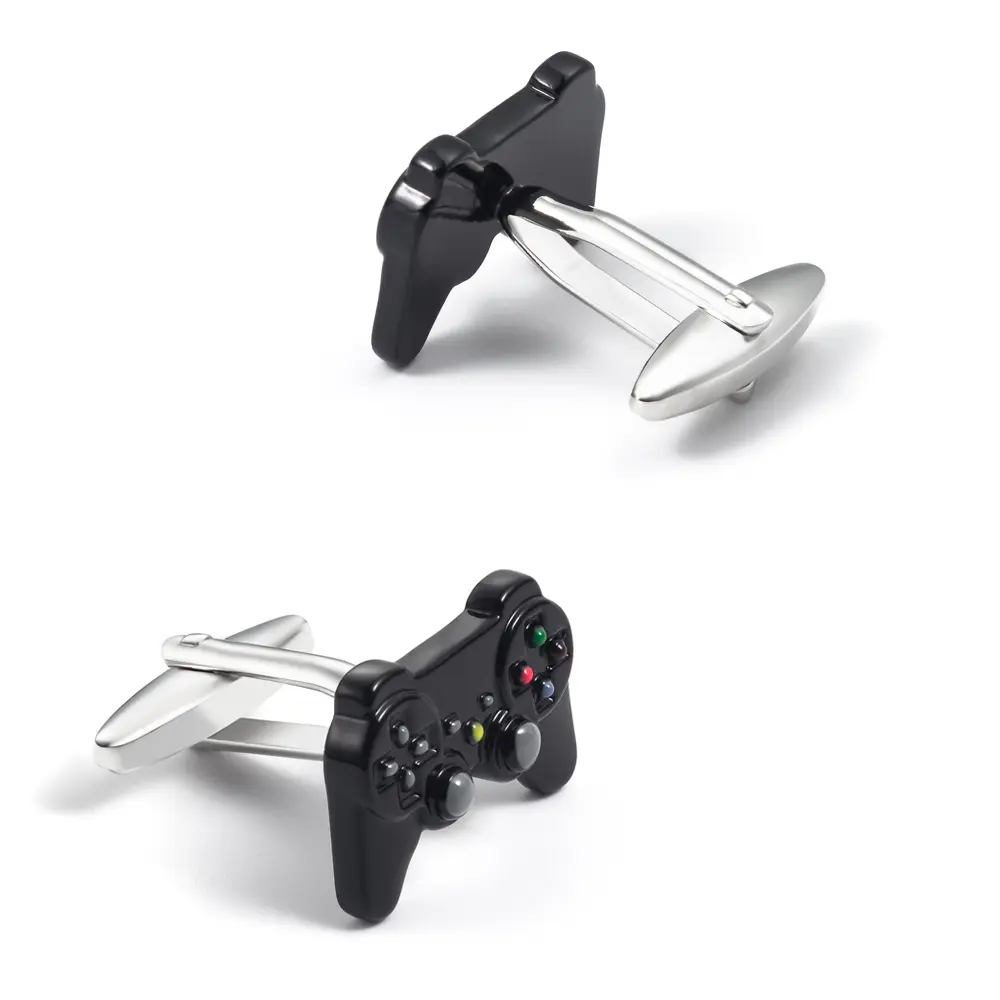 OEM Funny Design Copper Game Cuff links Black Gamepad Gift Men Cufflinks Factory Supply CC0316 Supplier, Exporters