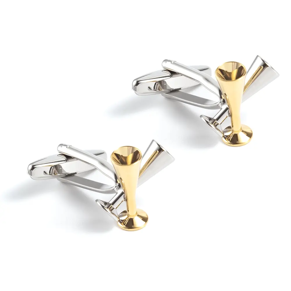 Custom Men Luxury Gold & Silver Novelty Champagne Cups Design Cufflinks Formal Suit Shirt Accessory CL0084 Suppliers, Exporter