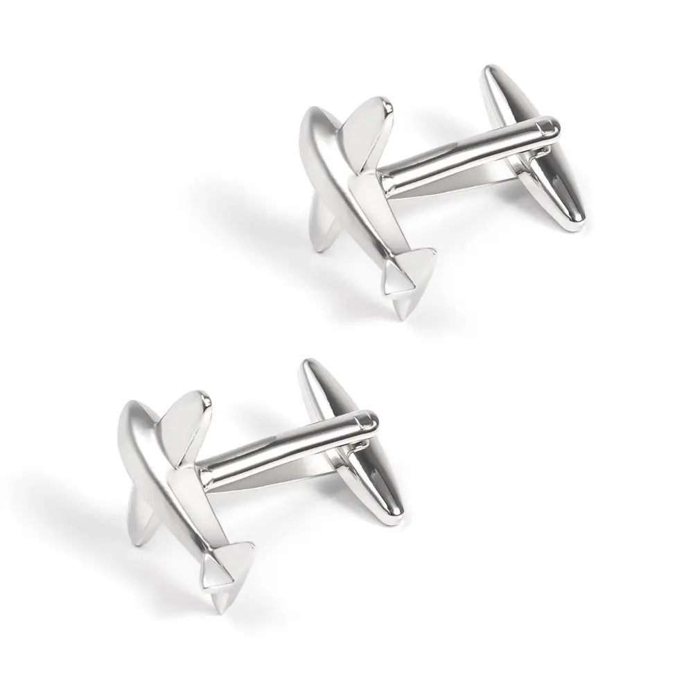 Wholesale Classics Silver Plated Copper Material Airplane Aviation Cufflinks For Men CL0218 Manufacturers, Supplier