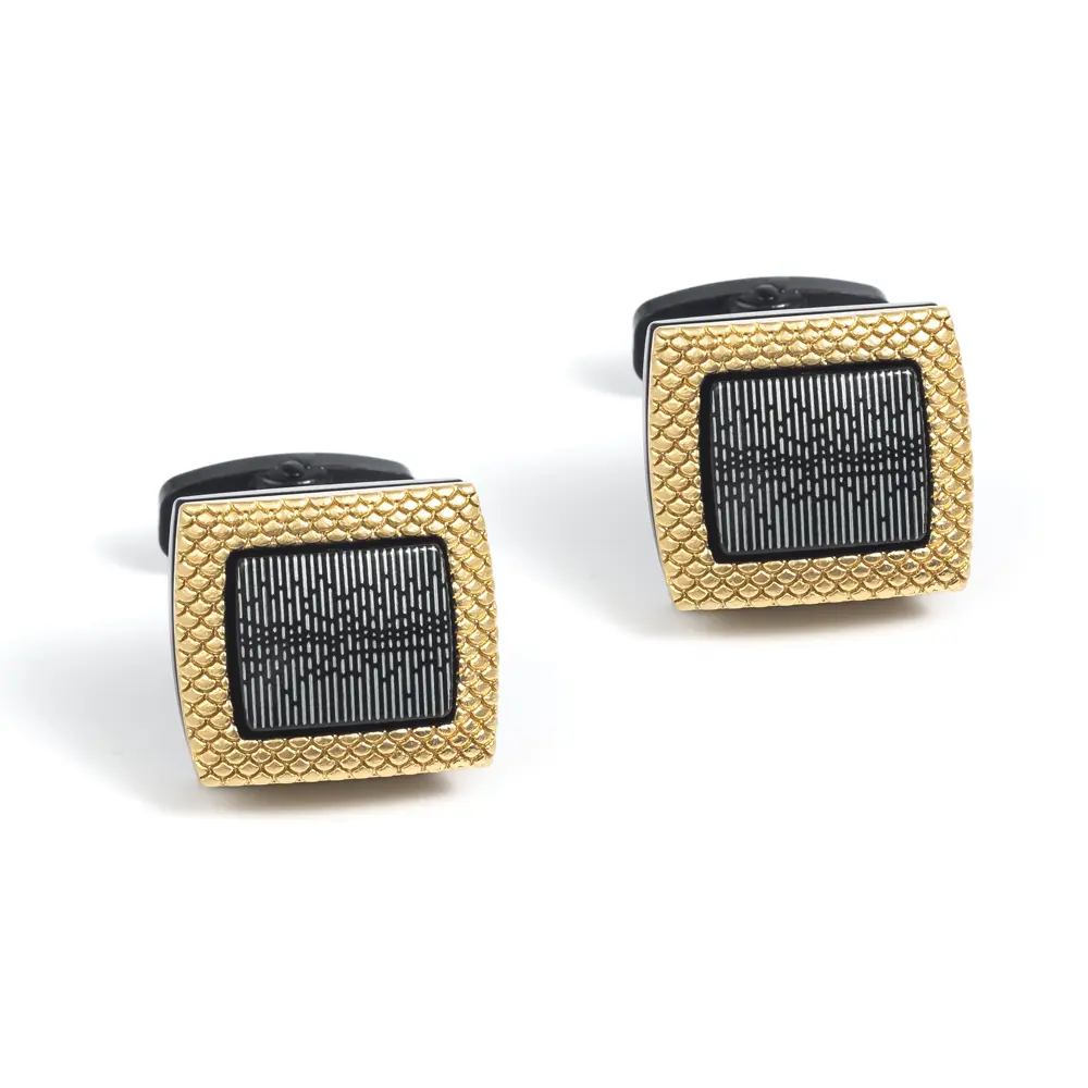 OEM Classical Black and Golden Music Magic Cube Design Alloy Cuff Link for Men Shirt Manufacturer, Suppliers