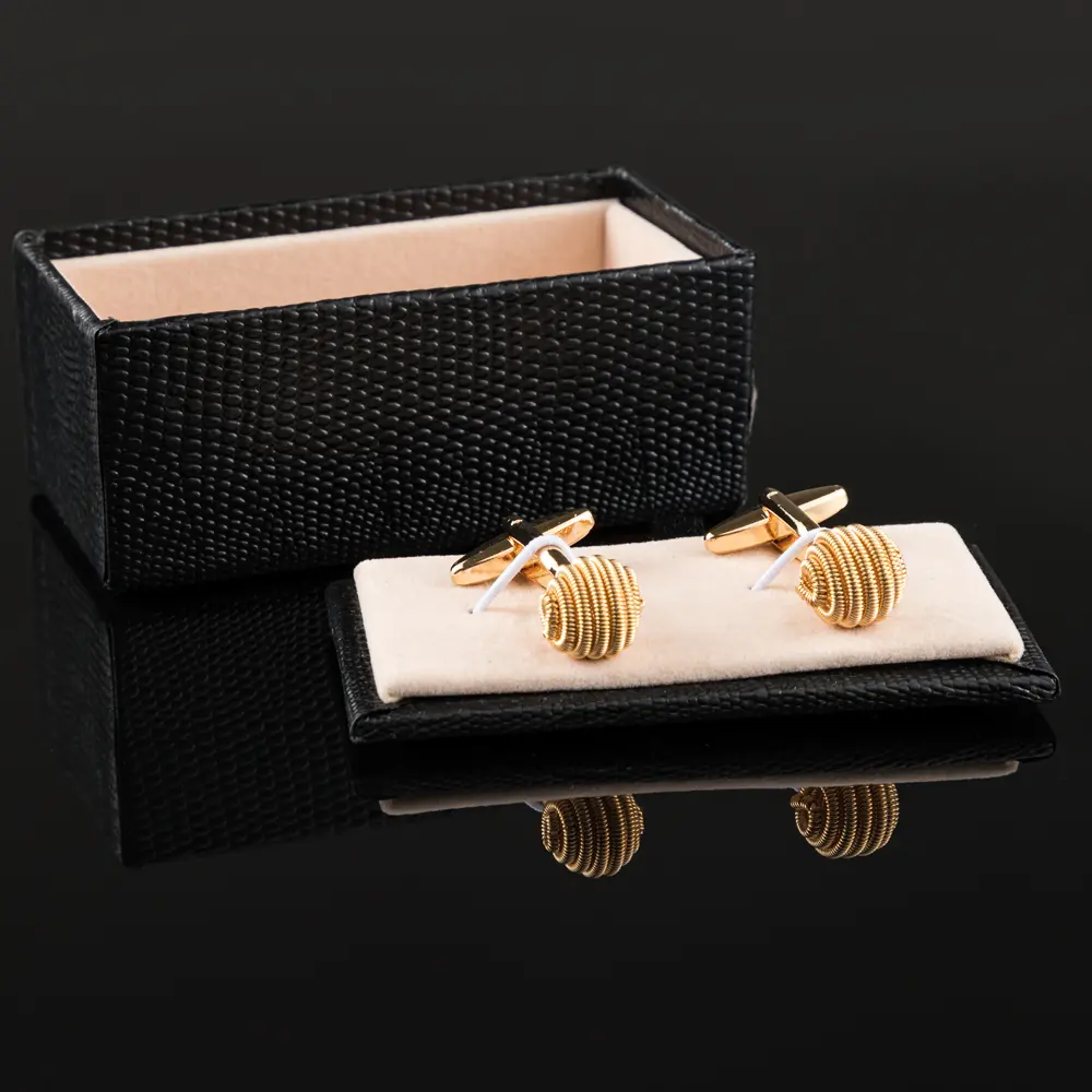 Custom Personalized Round Gold Plated Mens Shirt Metal Copper Fried Dough Twists Cufflinks Manufacturer, Factory