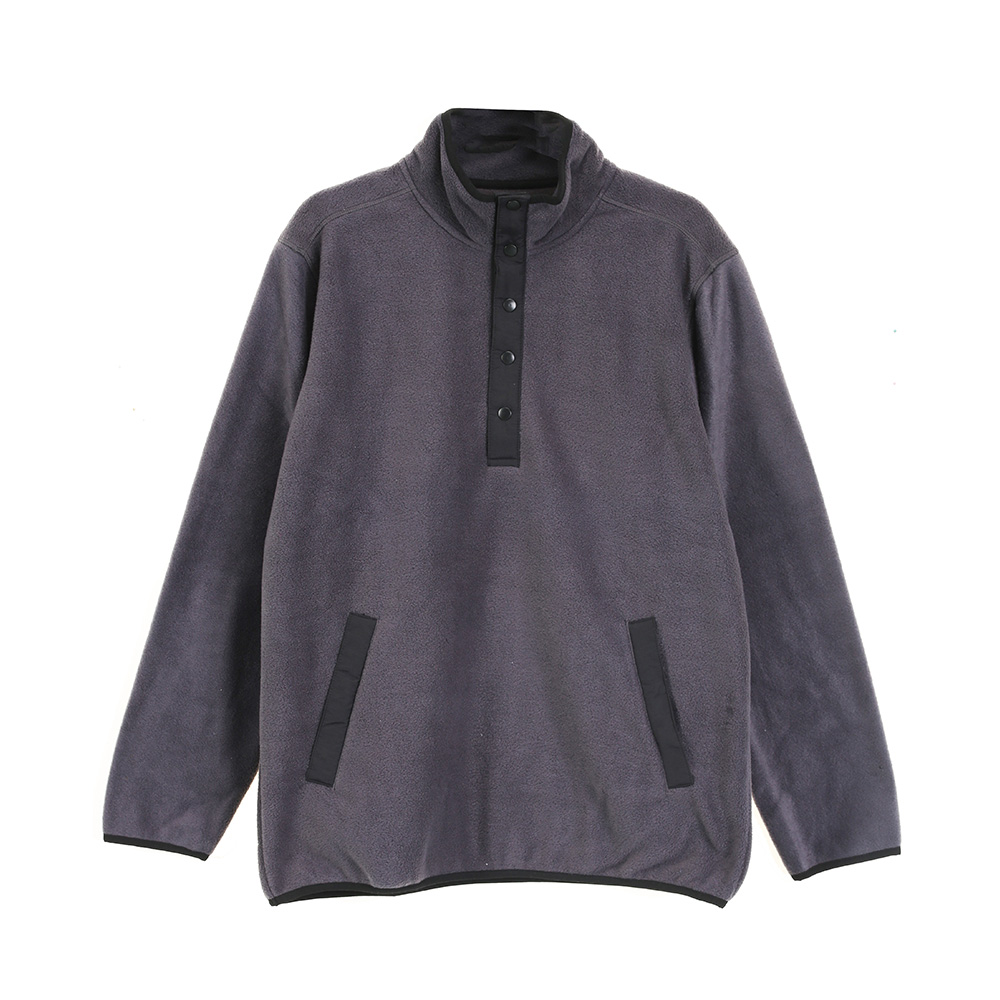 China Men's Snap-Front Pullover Polar Fleece Sweatshirts Winter Tops for Men Manufacturer, Suppliers