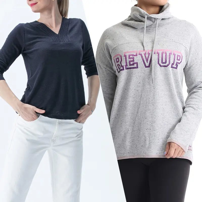 Jinmao ladies fashion collection with knitted and woven apparel for women