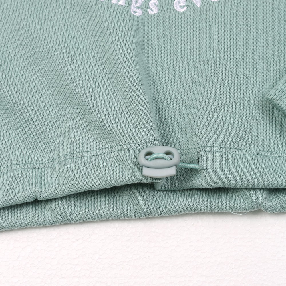 Wholesale Organic cotton women‘s embroidery raglan sleeve crop hoodie Supplier, Factories