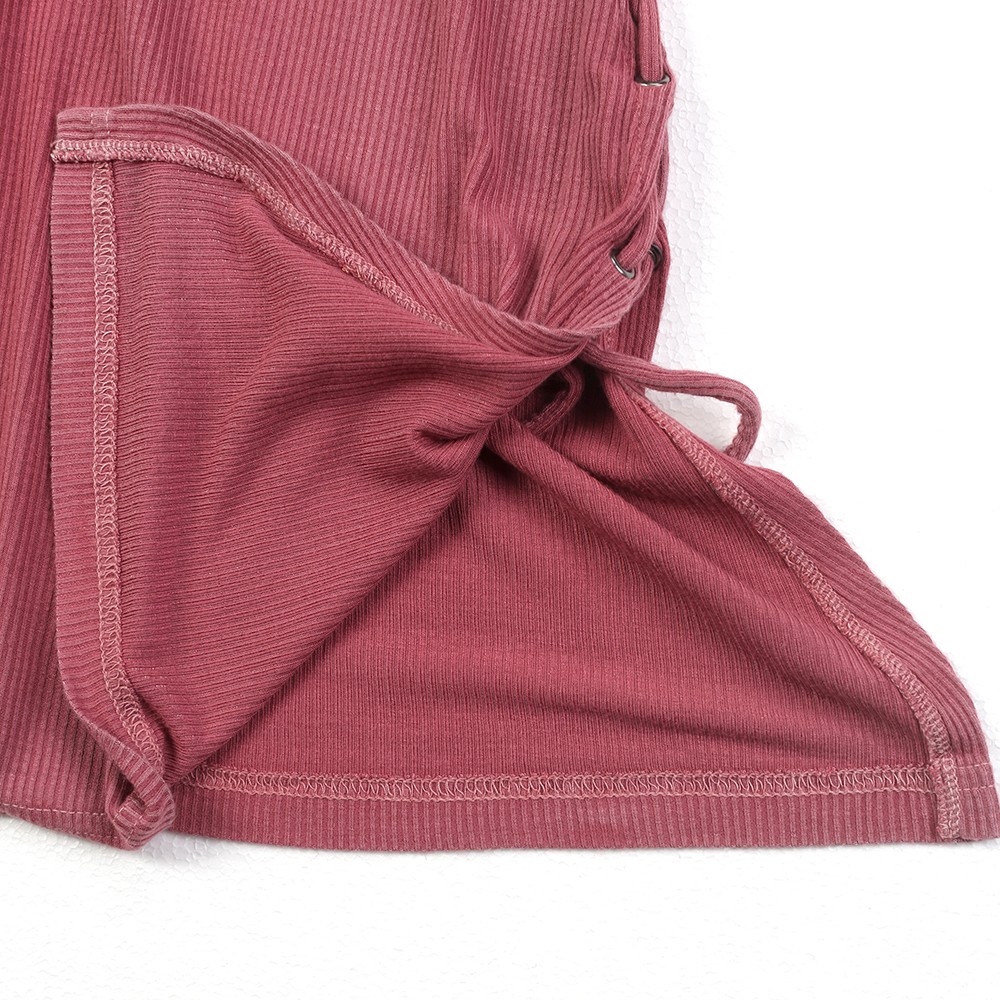 China Acid washed women's dip dyed slit rib tank Suppliers, Factories