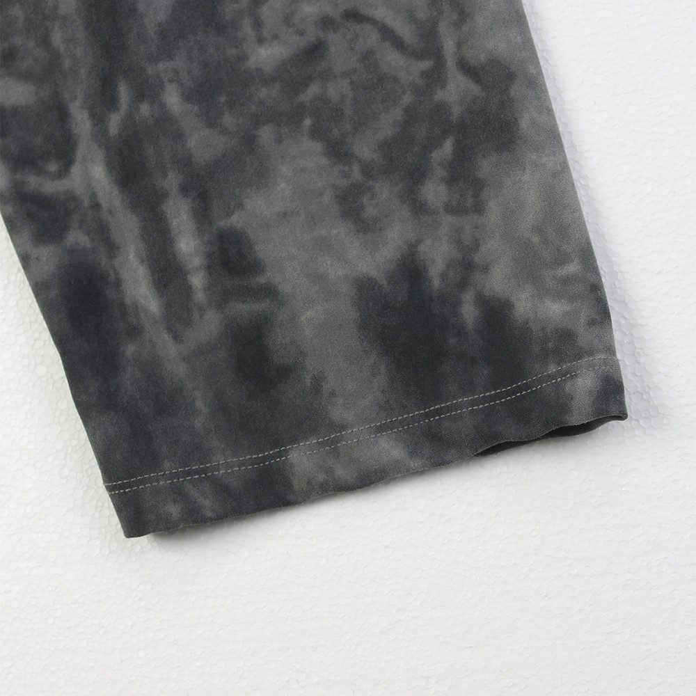 Wholesale Women's brushed Imitation tie-dye print short legging Manufacturers, Factory