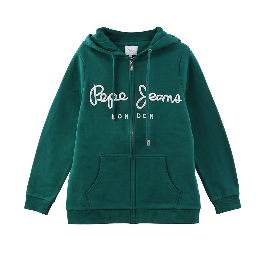 China Custom Women 3D Embroidery Metal Zipper Fleece 100% Cotton Hoodies Manufacturer, Supplier