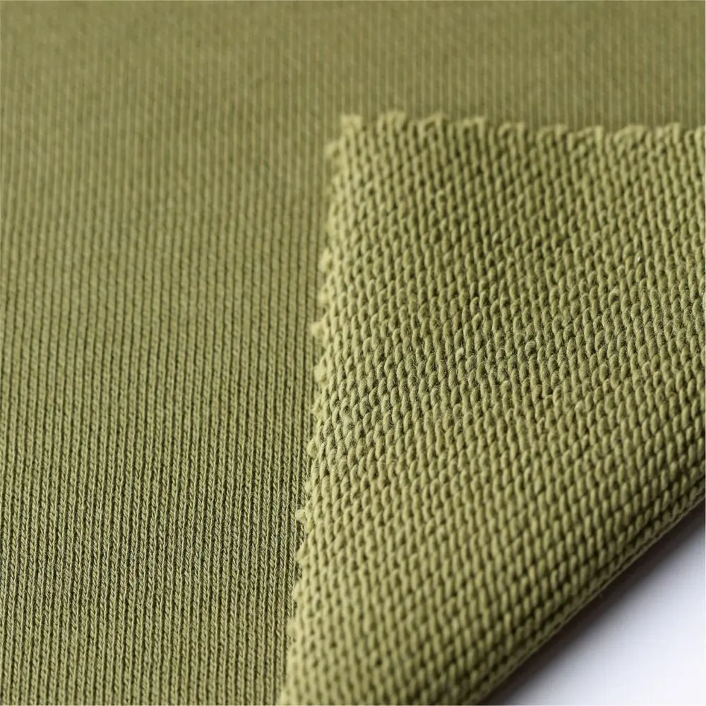 French Terry and Fleece fabric texture for casual and sportswear garments