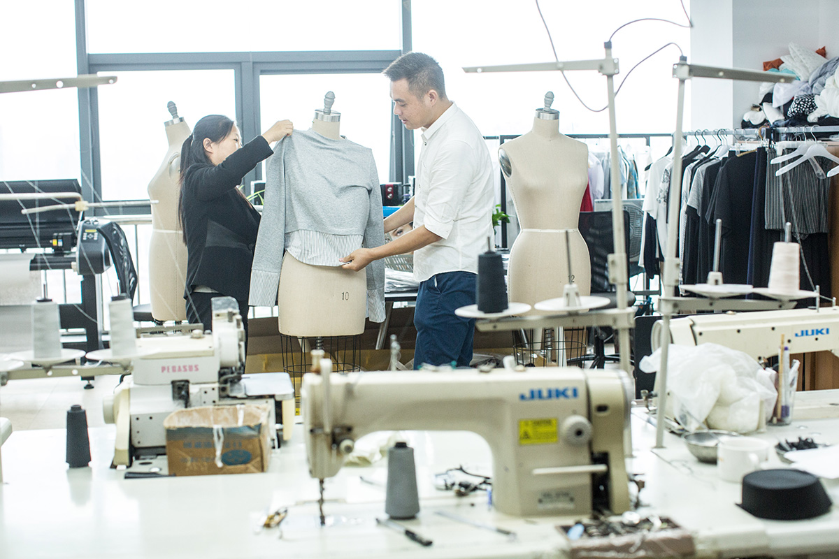 Jinmao sample room with professional pattern makers and garment sample production