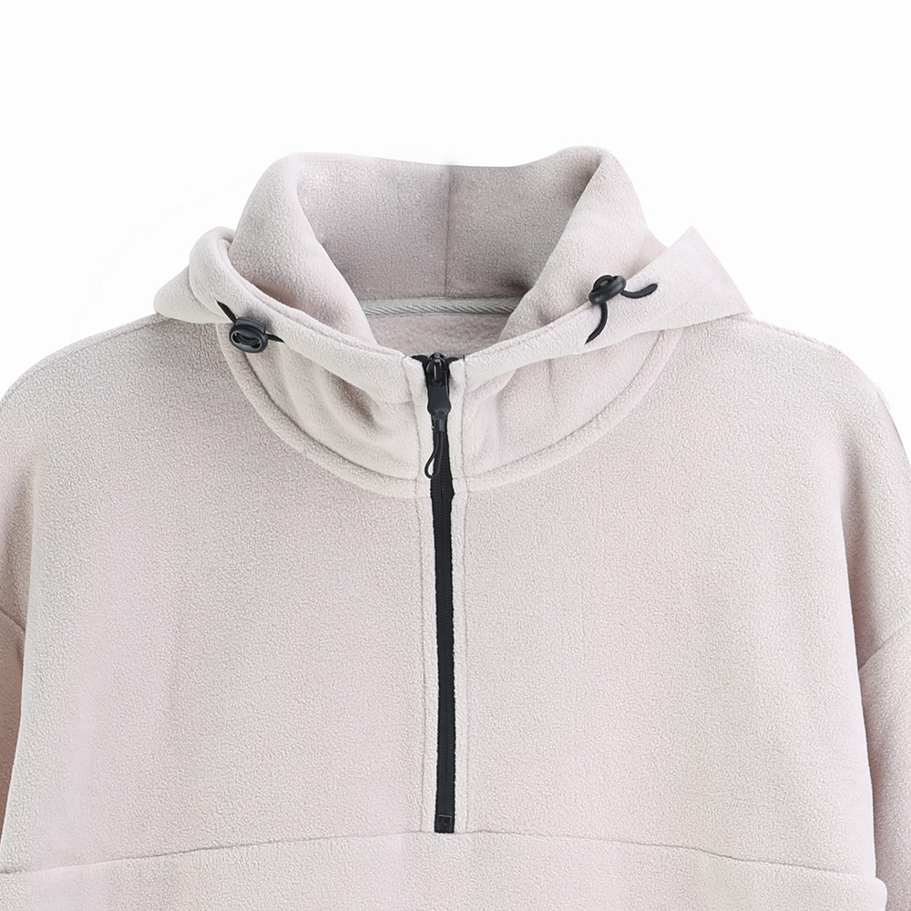 China Men's Polar Fleece Quarter Zip Pullover Hoodies Long Sleeve Thermal Lightweight Tops Supplier, Factory