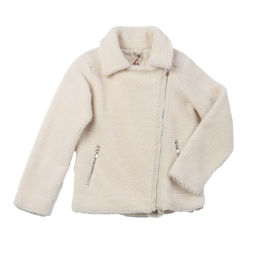 Wholesale Women's oblique zipper turned down collar Sherpa fleece jacket Manufacturer, Factories
