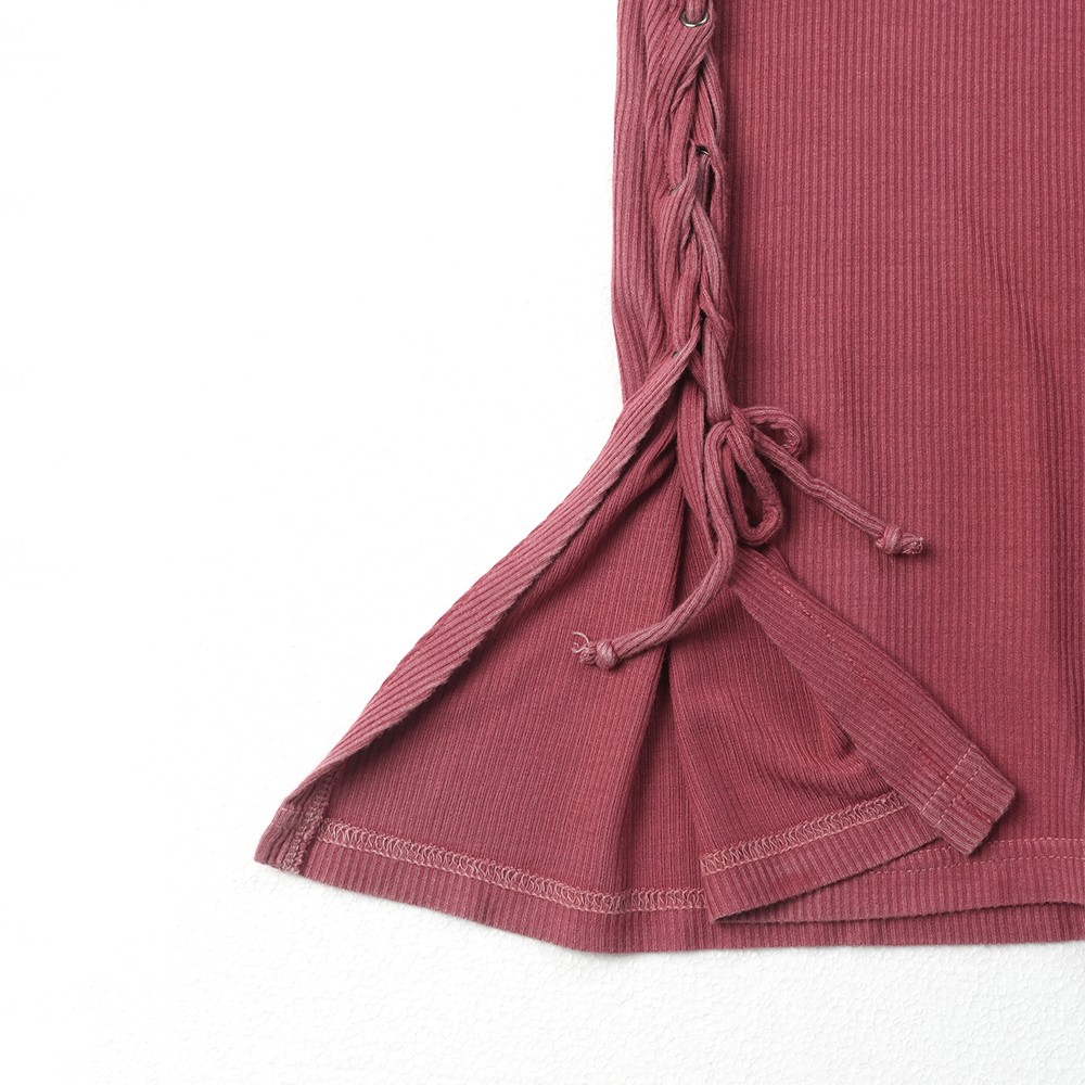 China Acid washed women's dip dyed slit rib tank Suppliers, Factories