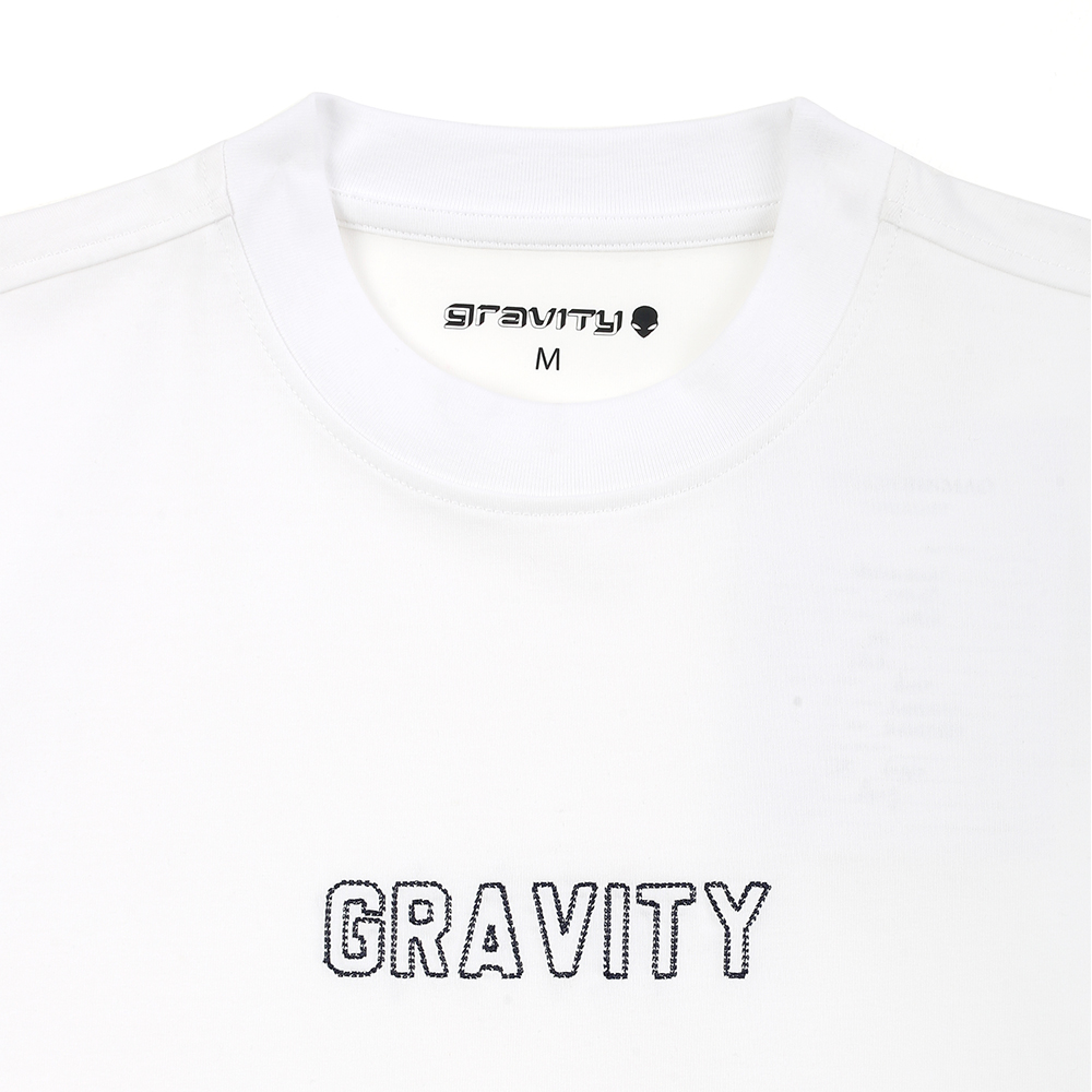 China Men's round collar oversized heavy weight embroidered T-shirt Manufacturers, Factory