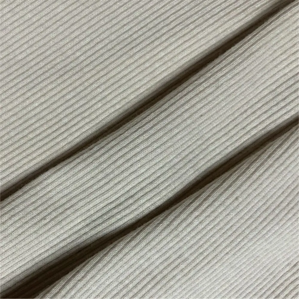 Rib knit fabric texture for cuffs waistbands and stretch garment applications