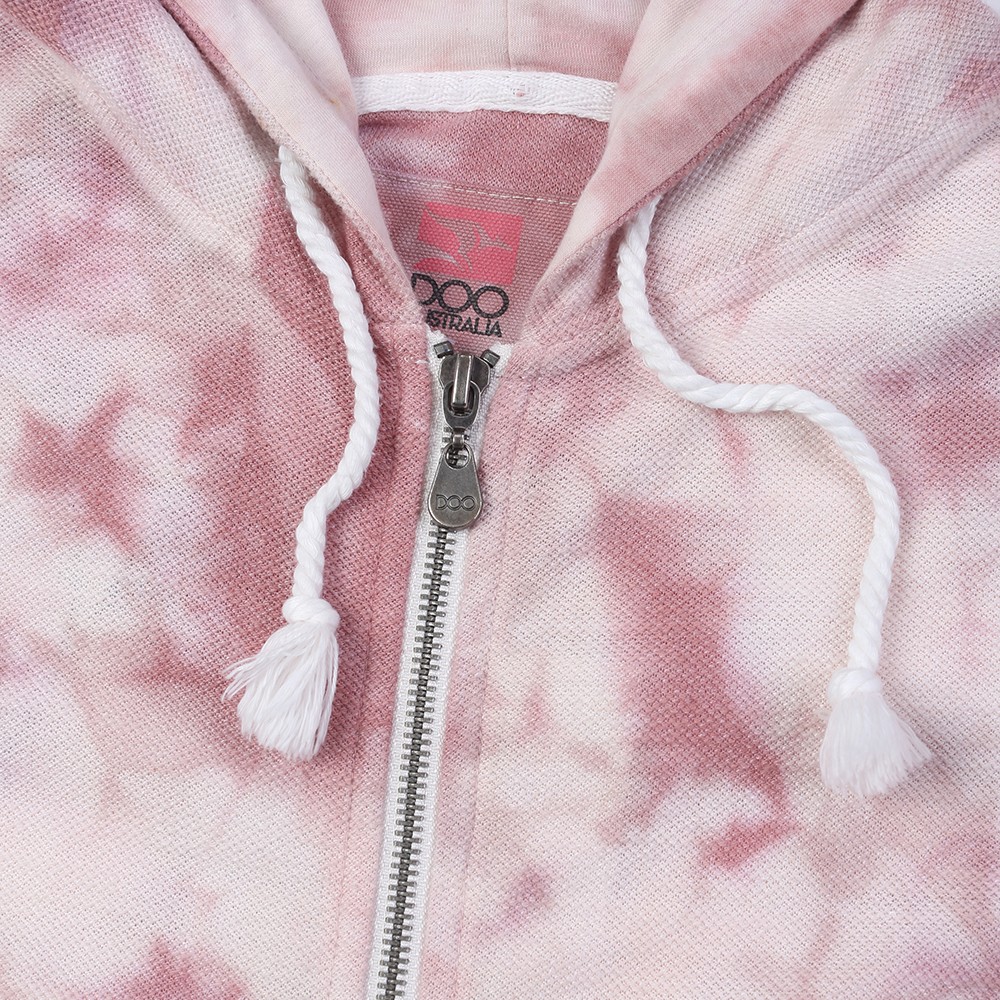 Wholesale Tie dye women's zip up casual pique hoodie Suppliers, Factory