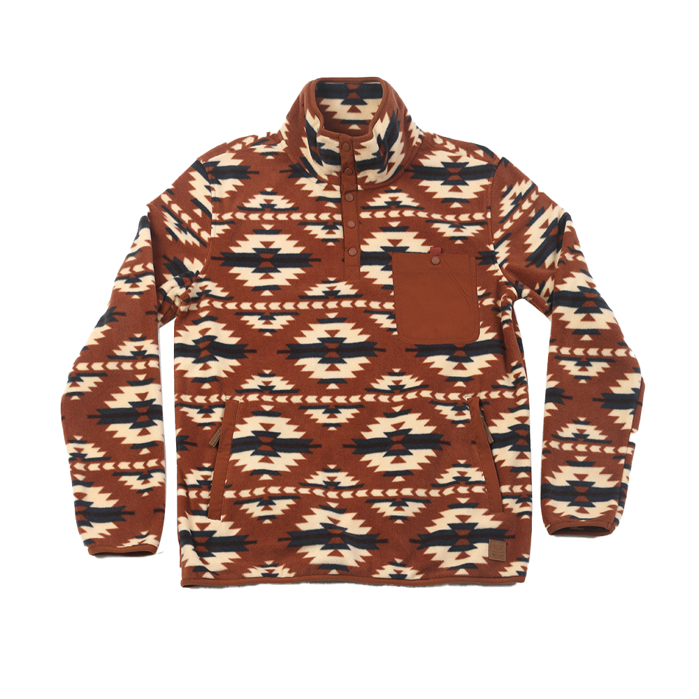 Wholesale Men's Cinch Aztec Print double side sustainable polar fleece jacket Manufacturers, Factories