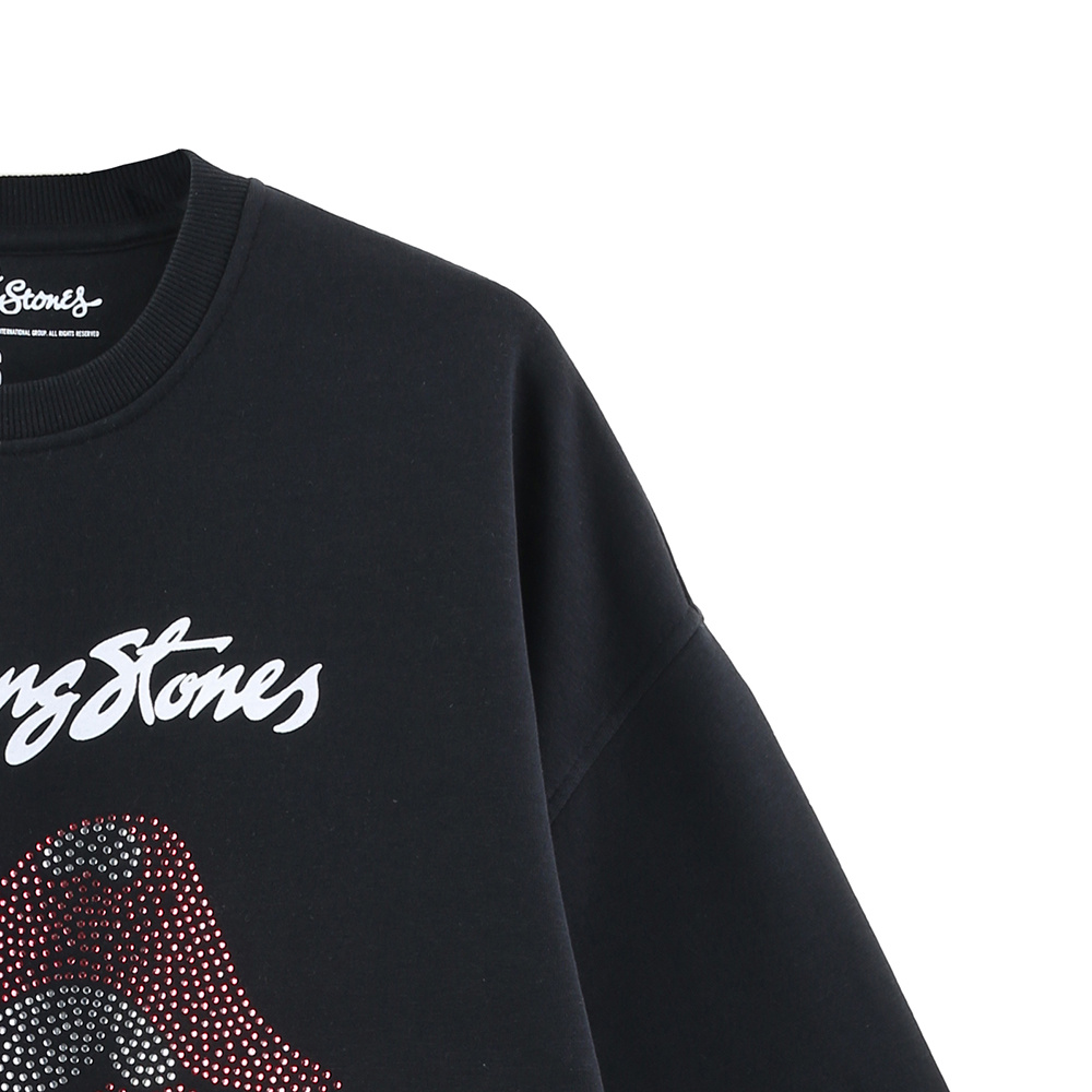 Wholesale Custom Women Heat-setting Rhinestones Drop Shoulder Sweatshirts Manufacturer, Manufacturers
