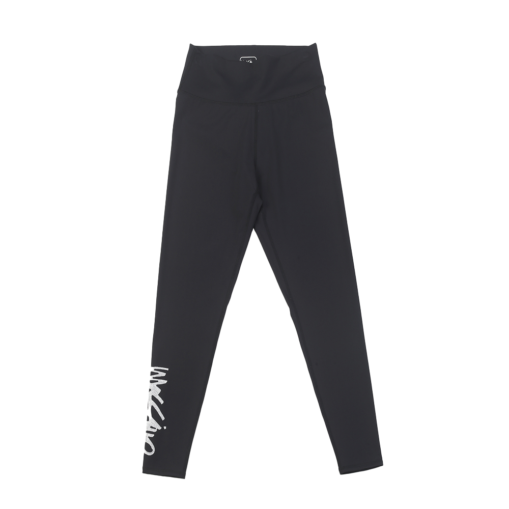 China Women's glitter logo print solid basic legging Manufacturer, Suppliers