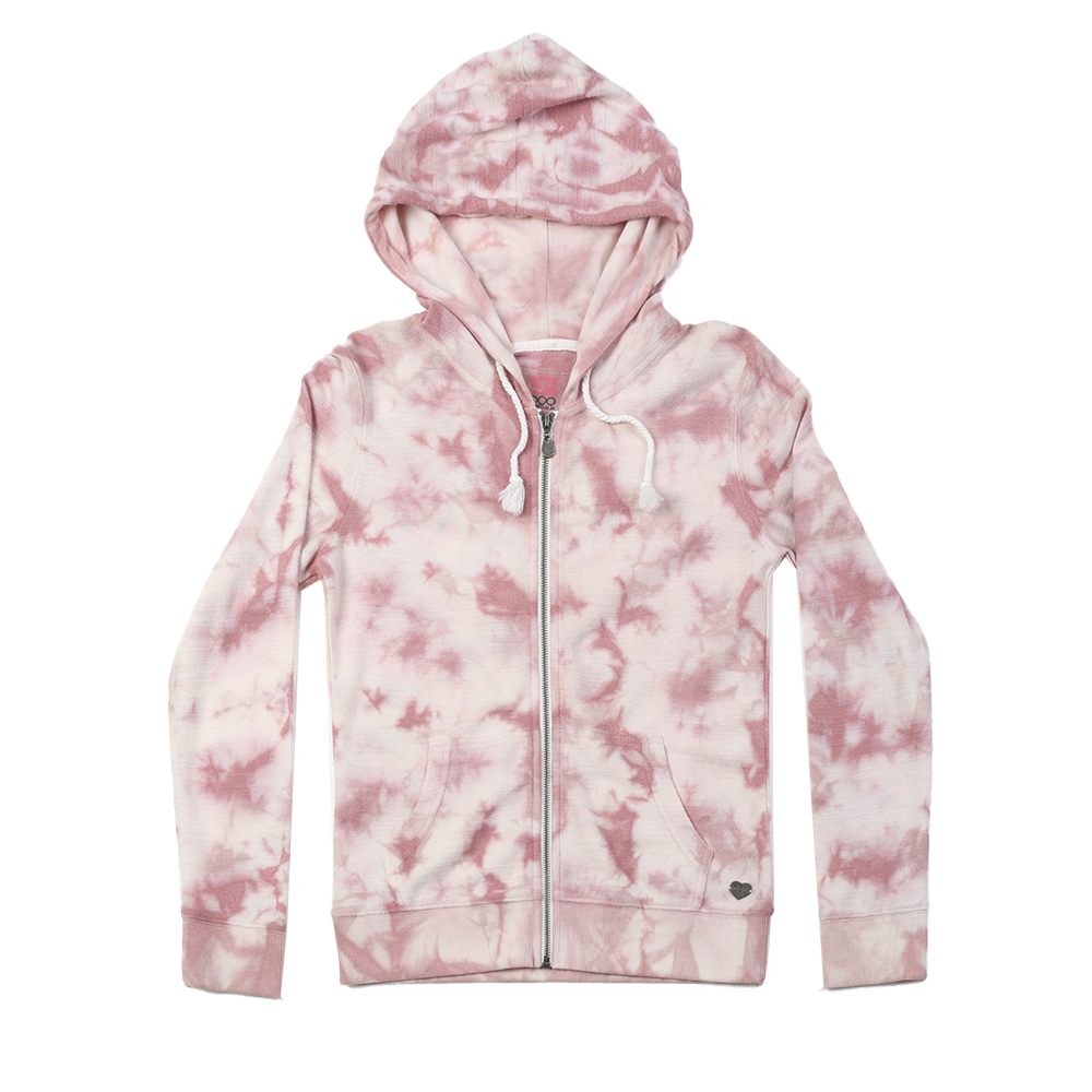 Wholesale Tie dye women's zip up casual pique hoodie Suppliers, Factory