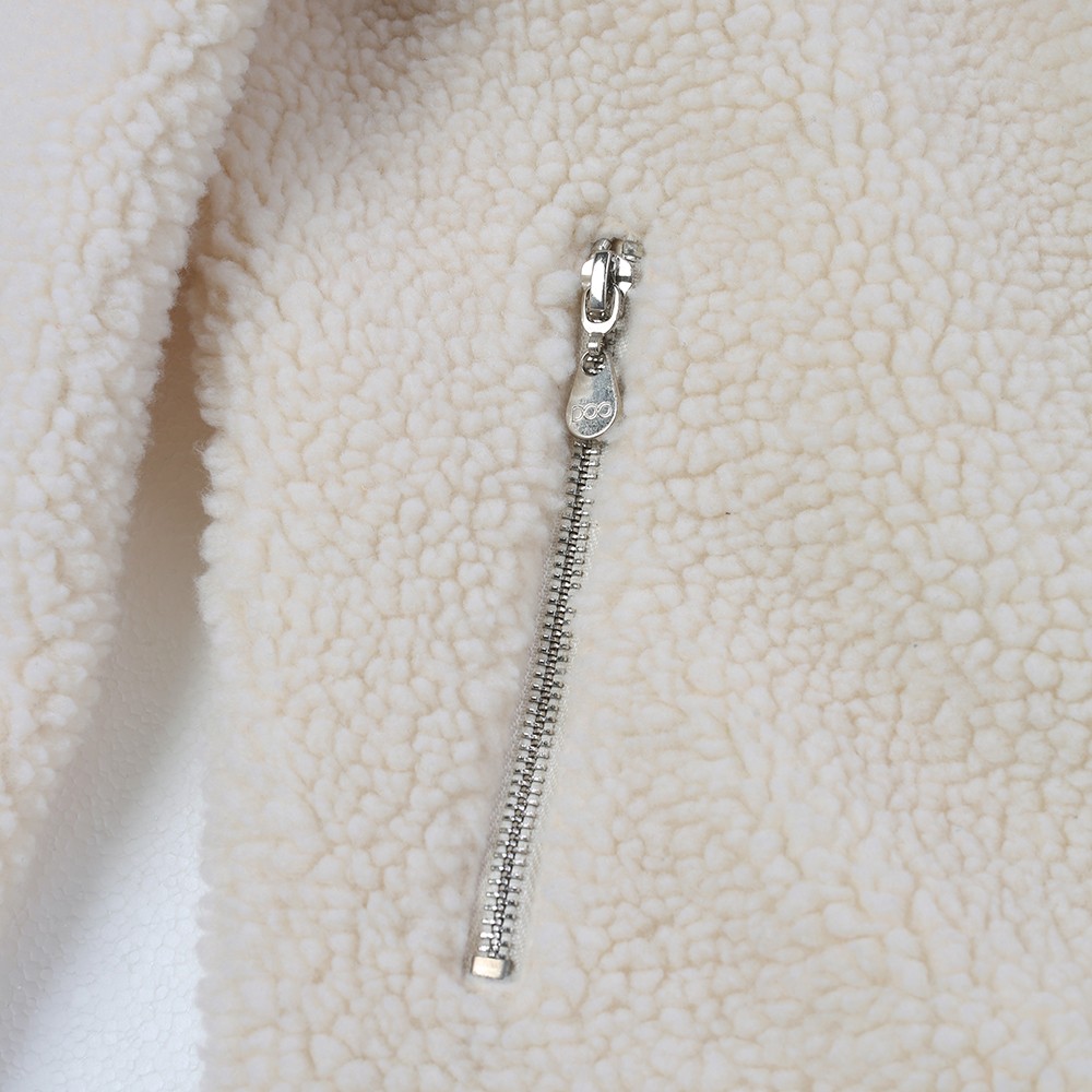 Wholesale Women's oblique zipper turned down collar Sherpa fleece jacket Manufacturer, Factories