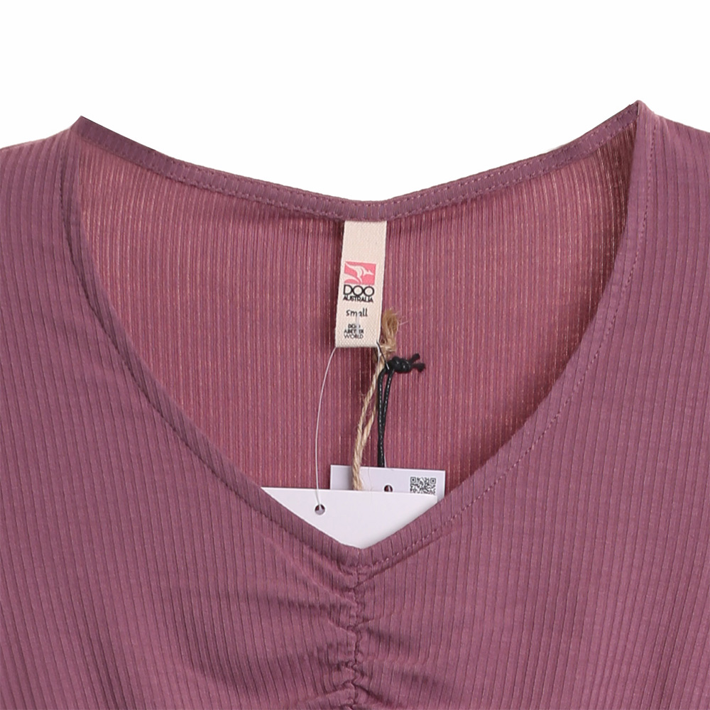 Wholesale Women Lenzing Viscose Long Sleeve T Shirt Rib Knit Top Manufacturer, Supplier