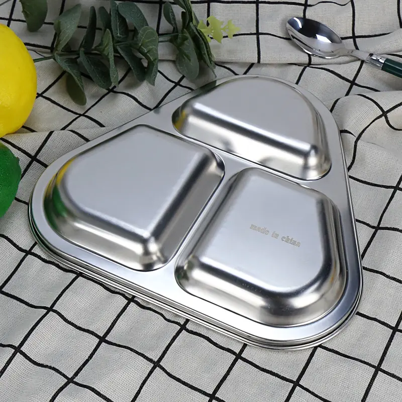 OEM Stainless Steel Three Compartment Tray Fruit Tray Exporter, Exporters