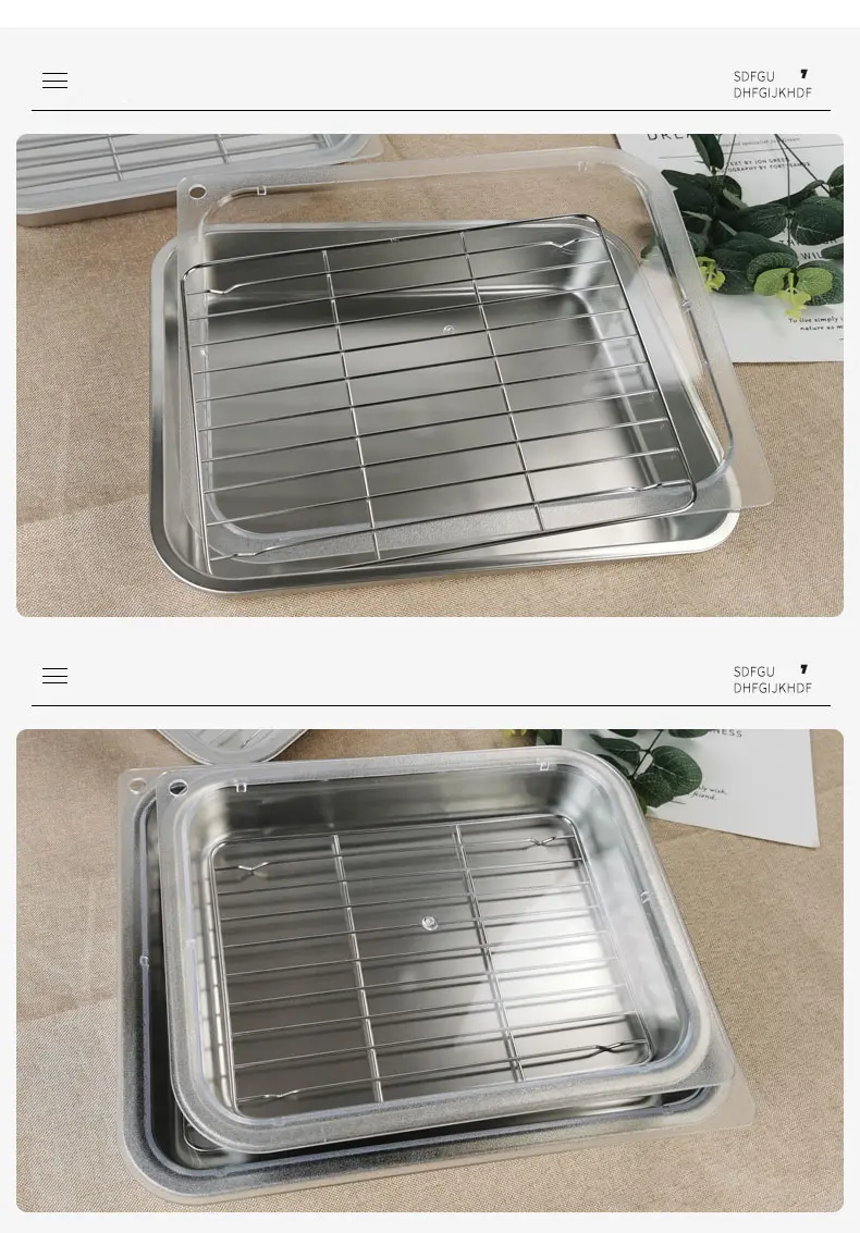 Stainless steel Japanese-style square tray display