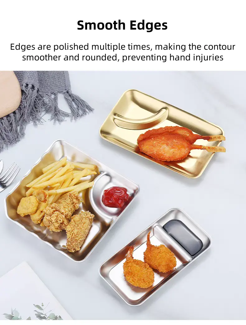 Stainless steel snack tray detail 7