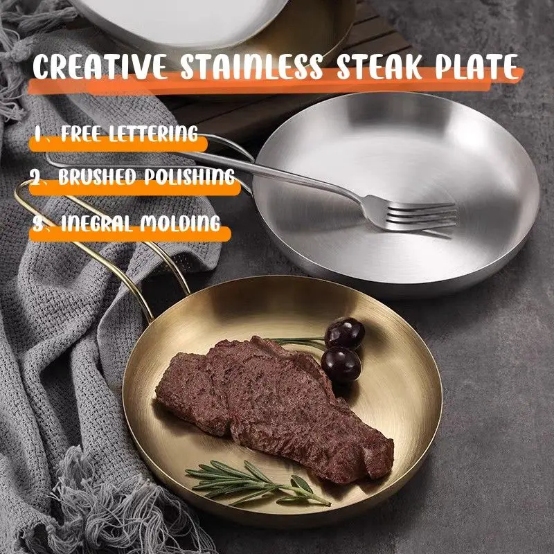 Custom Creative stainless steel steak plate Factory, Exporter