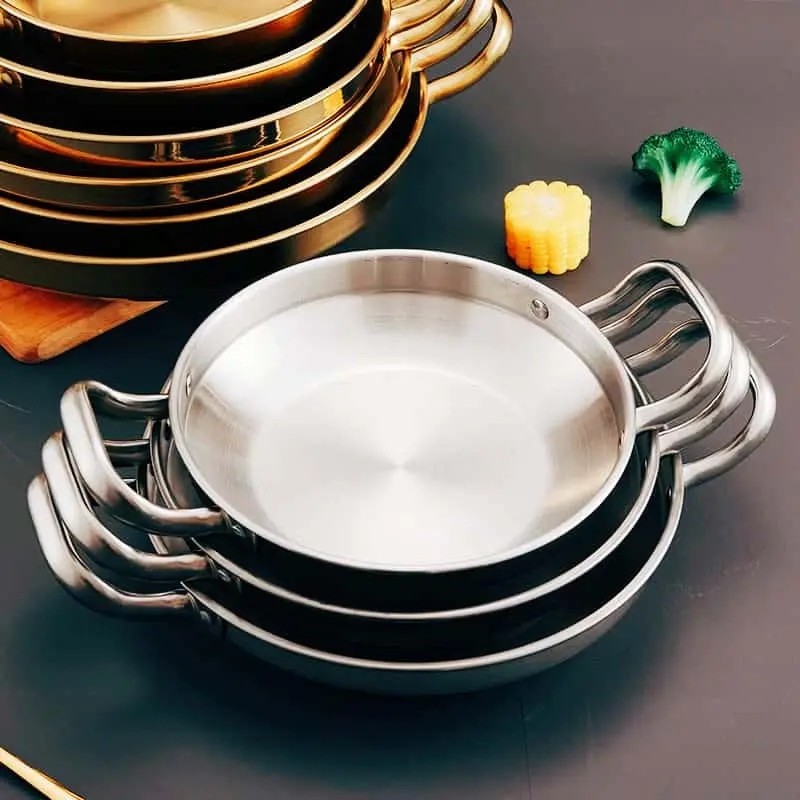OEM Thickened Stainless Steel Double Ear Dry Pot Factory, Exporter