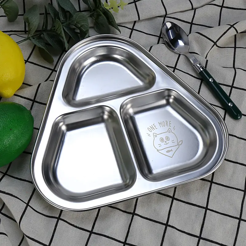 OEM Stainless Steel Three Compartment Tray Fruit Tray Exporter, Exporters
