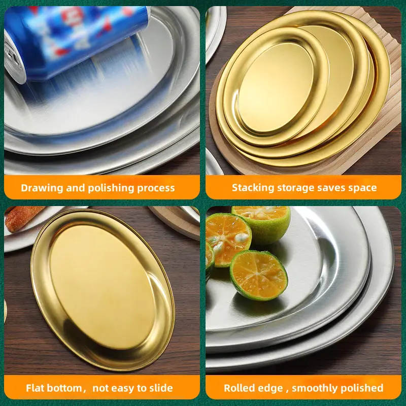 Custom Stainless Steel Oval Dinner Plates Factories, Exporters