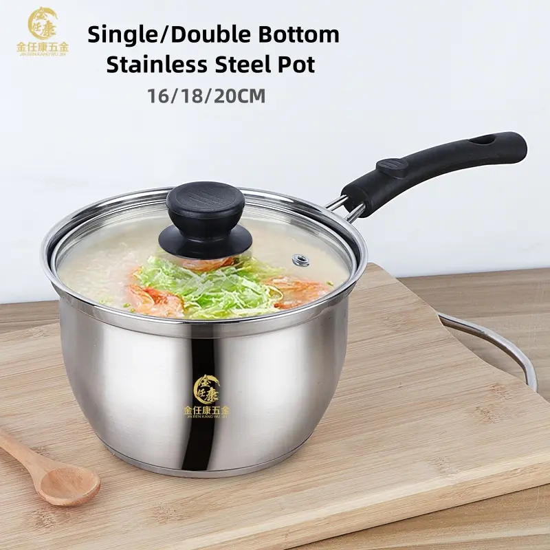 Stainless steel single-handled stockpot details 2