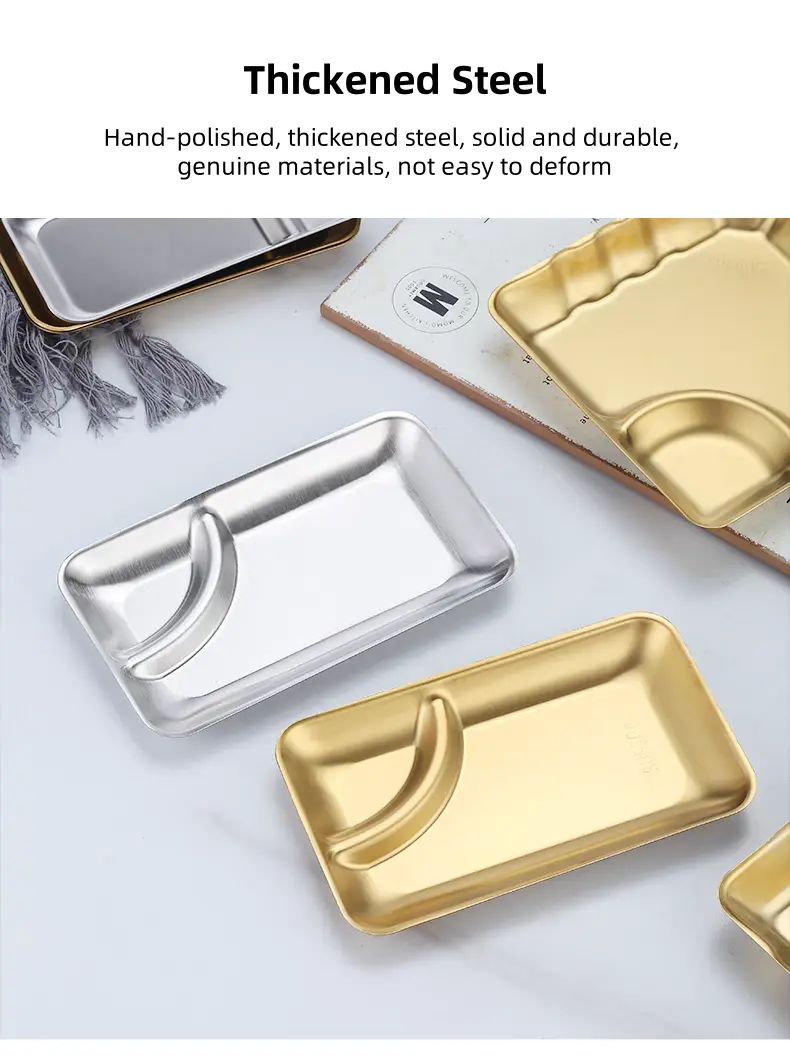 Stainless steel snack tray detail 5