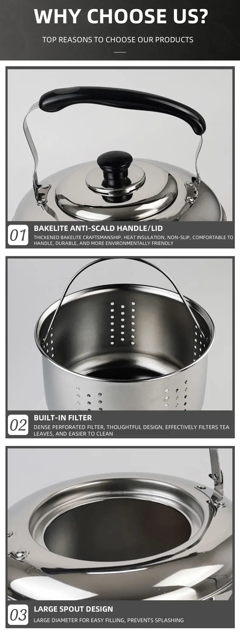 Built-in filter kettle design